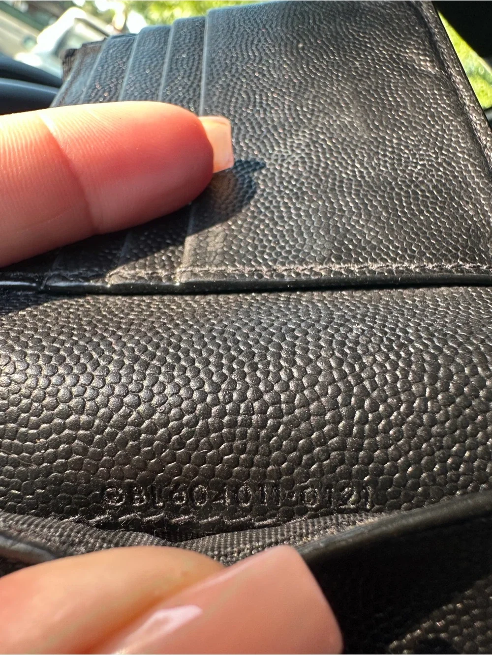 Saint Laurent Black Pebbled Leather Card Holder with Monogram Logo